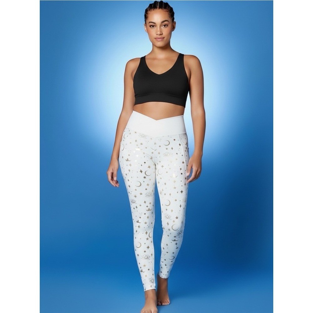 Disney Jasmine Stirrup Leggings White Gold Metallic Magic Carpet Plus Size 2X